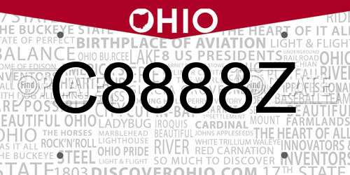 C8888Z Ohio License Plate
