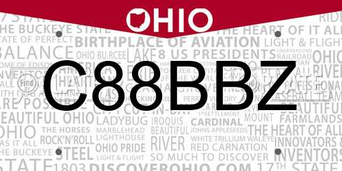 C88BBZ Ohio License Plate