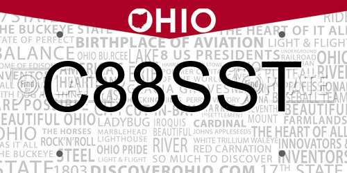 C88SST Ohio License Plate