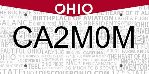 CA2M0M Ohio License Plate