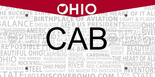 CAB Ohio License Plate
