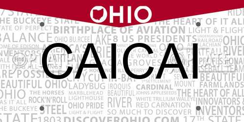 CAICAI Ohio License Plate