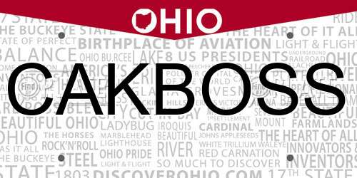 CAKBOSS Ohio License Plate