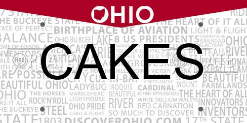 CAKES Ohio License Plate