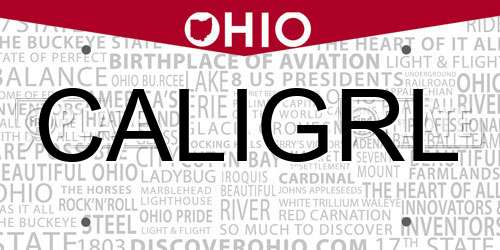 CALIGRL Ohio License Plate