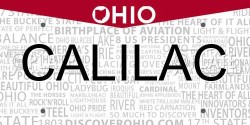 CALILAC Ohio License Plate