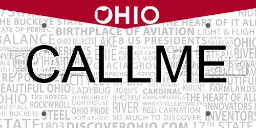 CALLME Ohio License Plate
