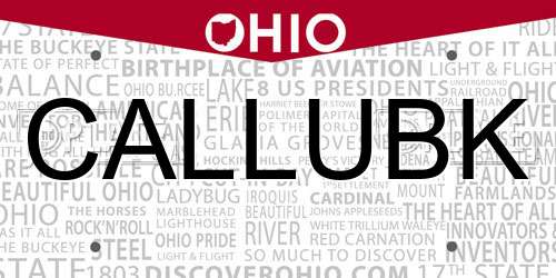 CALLUBK Ohio License Plate
