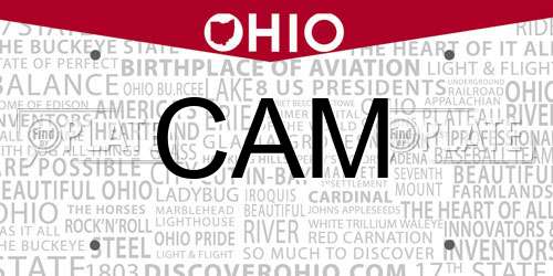 CAM Ohio License Plate