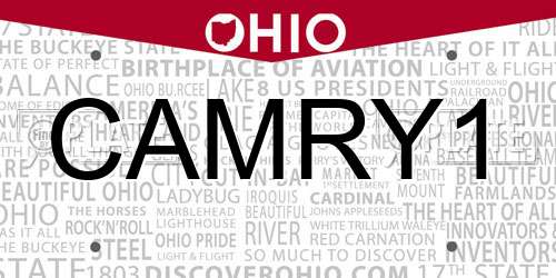 CAMRY1 Ohio License Plate