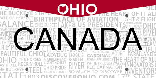 CANADA Ohio License Plate