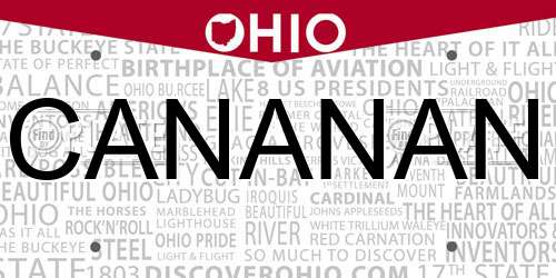 CANANAN Ohio License Plate