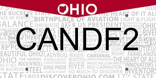 CANDF2 Ohio License Plate