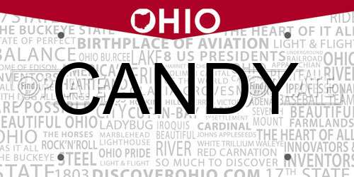 CANDY Ohio License Plate