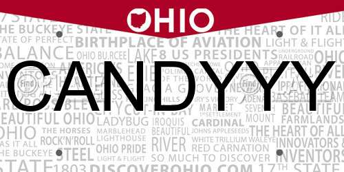 CANDYYY Ohio License Plate