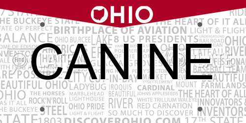CANINE Ohio License Plate