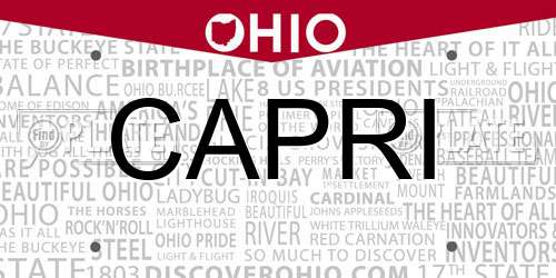 CAPRI Ohio License Plate