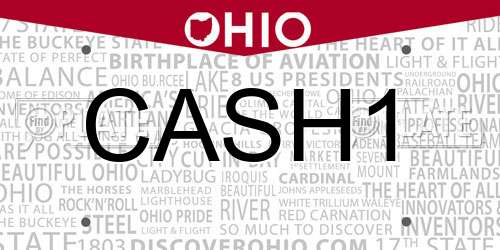 CASH1 Ohio License Plate