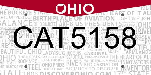 CAT5158 Ohio License Plate