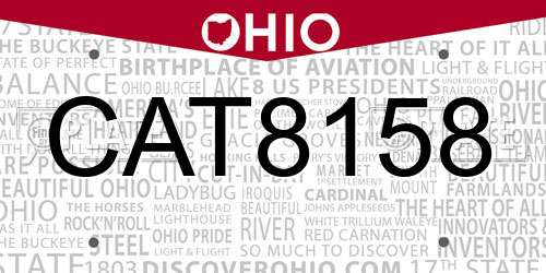 CAT8158 Ohio License Plate