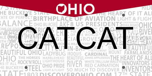 CATCAT Ohio License Plate
