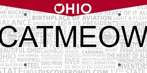 CATMEOW Ohio License Plate