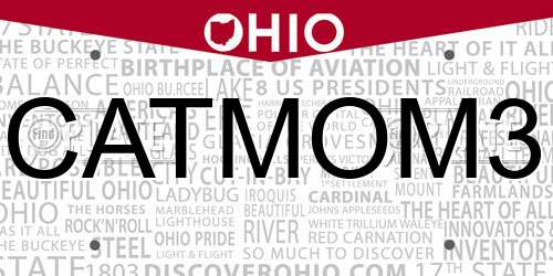 CATMOM3 Ohio License Plate