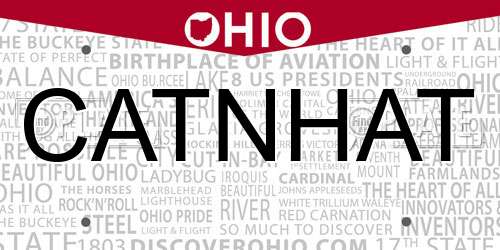 CATNHAT Ohio License Plate