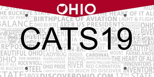 CATS19 Ohio License Plate