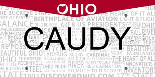 CAUDY Ohio License Plate