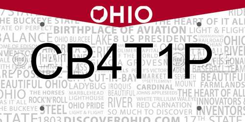 CB4T1P Ohio License Plate