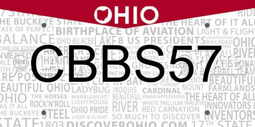 CBBS57 Ohio License Plate