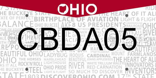CBDA05 Ohio License Plate