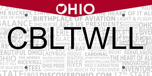 CBLTWLL Ohio License Plate
