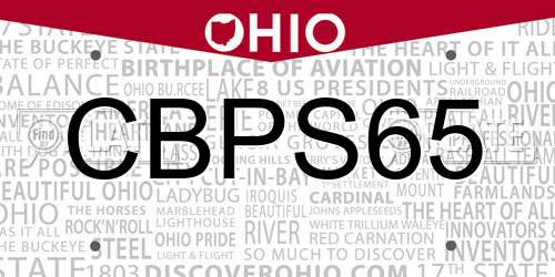 CBPS65 Ohio License Plate