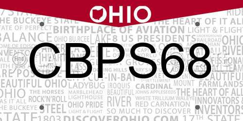 CBPS68 Ohio License Plate