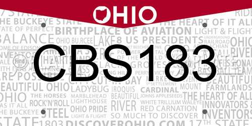 CBS183 Ohio License Plate