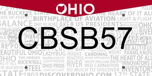 CBSB57 Ohio License Plate