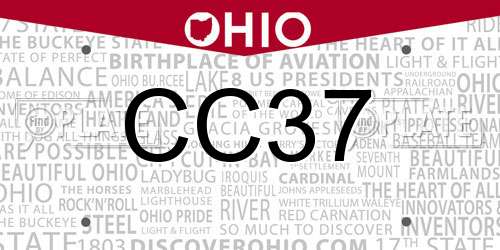 CC37 Ohio License Plate