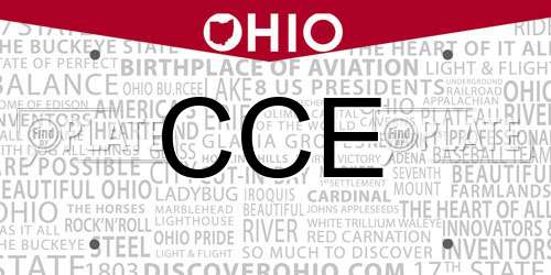 CCE Ohio License Plate