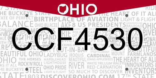 CCF4530 Ohio License Plate