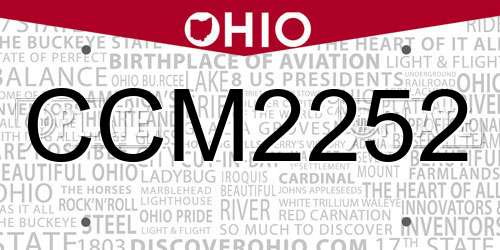 CCM2252 Ohio License Plate