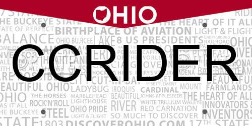 CCRIDER Ohio License Plate