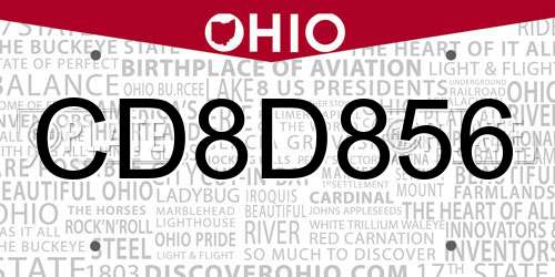 CD8D856 Ohio License Plate