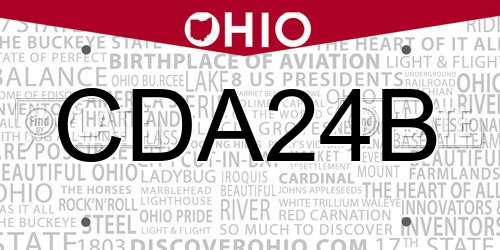 CDA24B Ohio License Plate