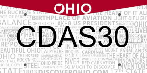 CDAS30 Ohio License Plate