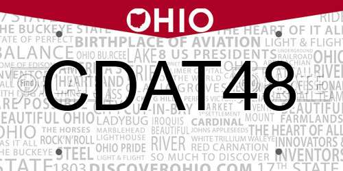 CDAT48 Ohio License Plate