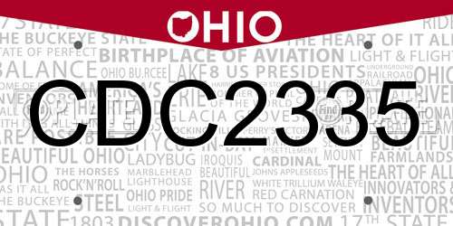 CDC2335 Ohio License Plate