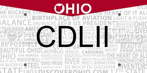 CDLII Ohio License Plate