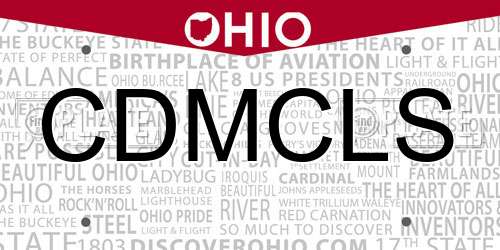 CDMCLS Ohio License Plate